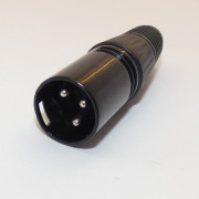 Штекер CANON (XLR) 3pin под шнур, корпус металл, чёрный, PowerCon (1 шт.)
