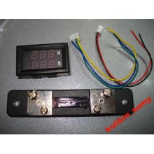 Цифровой вольтметр-амперметр 100V/50A встраиваемый (шунт в комплекте)